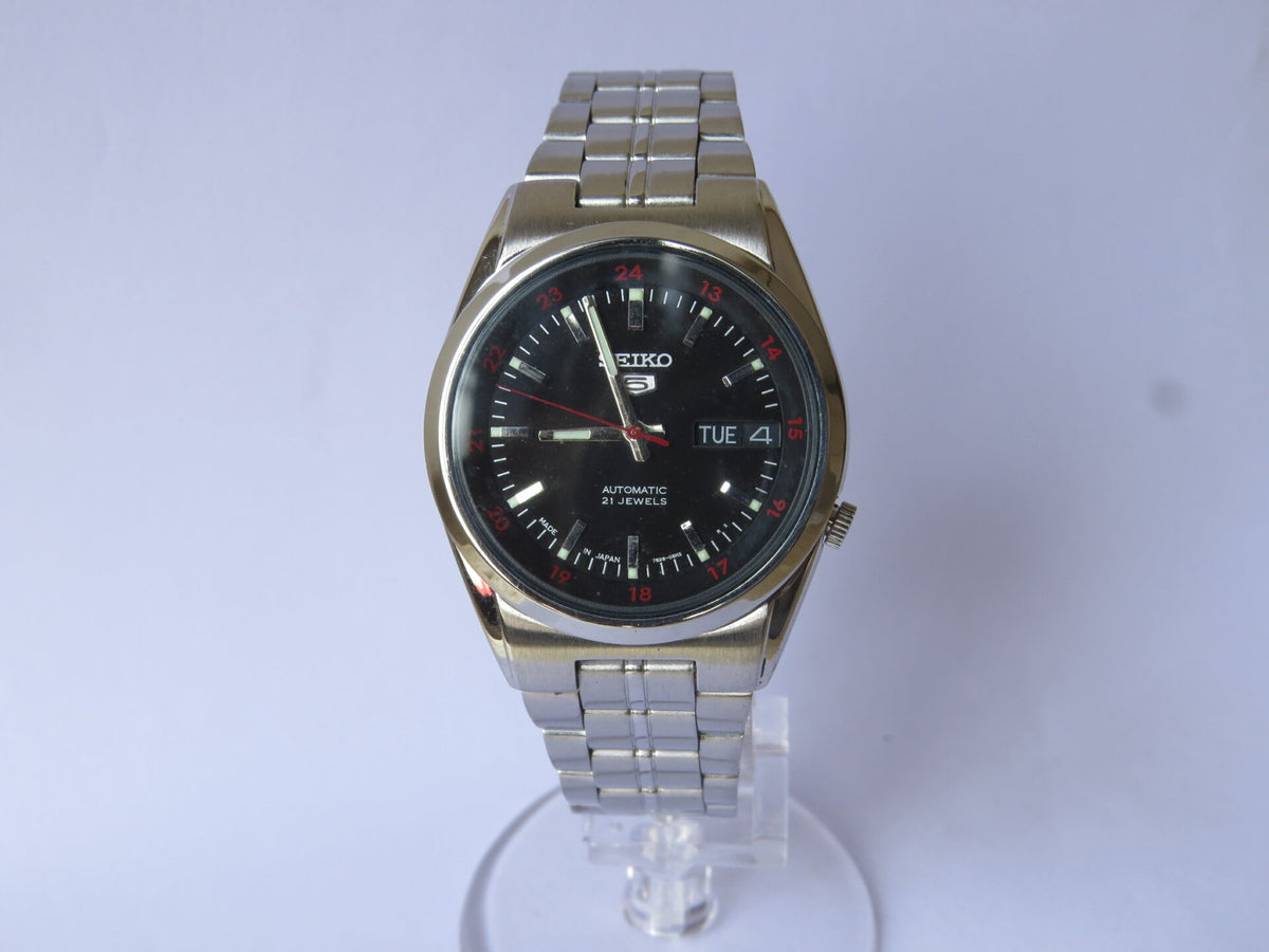 Seiko 5 Automatic Black Dial Stainless Steel Men's Watch