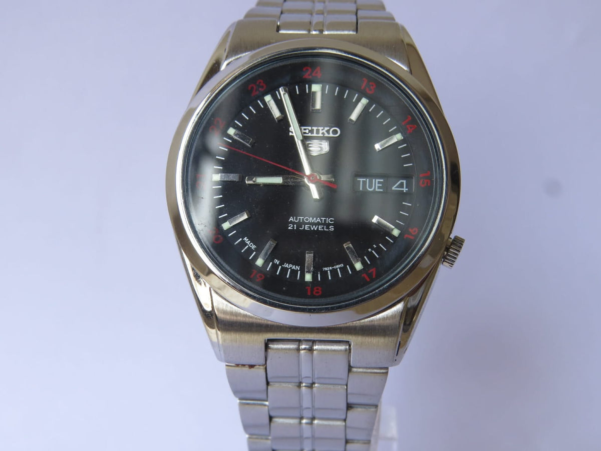 Seiko 5 Automatic Black Dial Stainless Steel Men's Watch