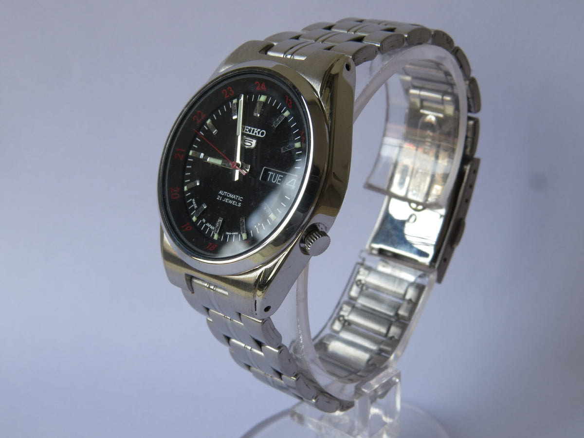 Seiko 5 Automatic Black Dial Stainless Steel Men's Watch