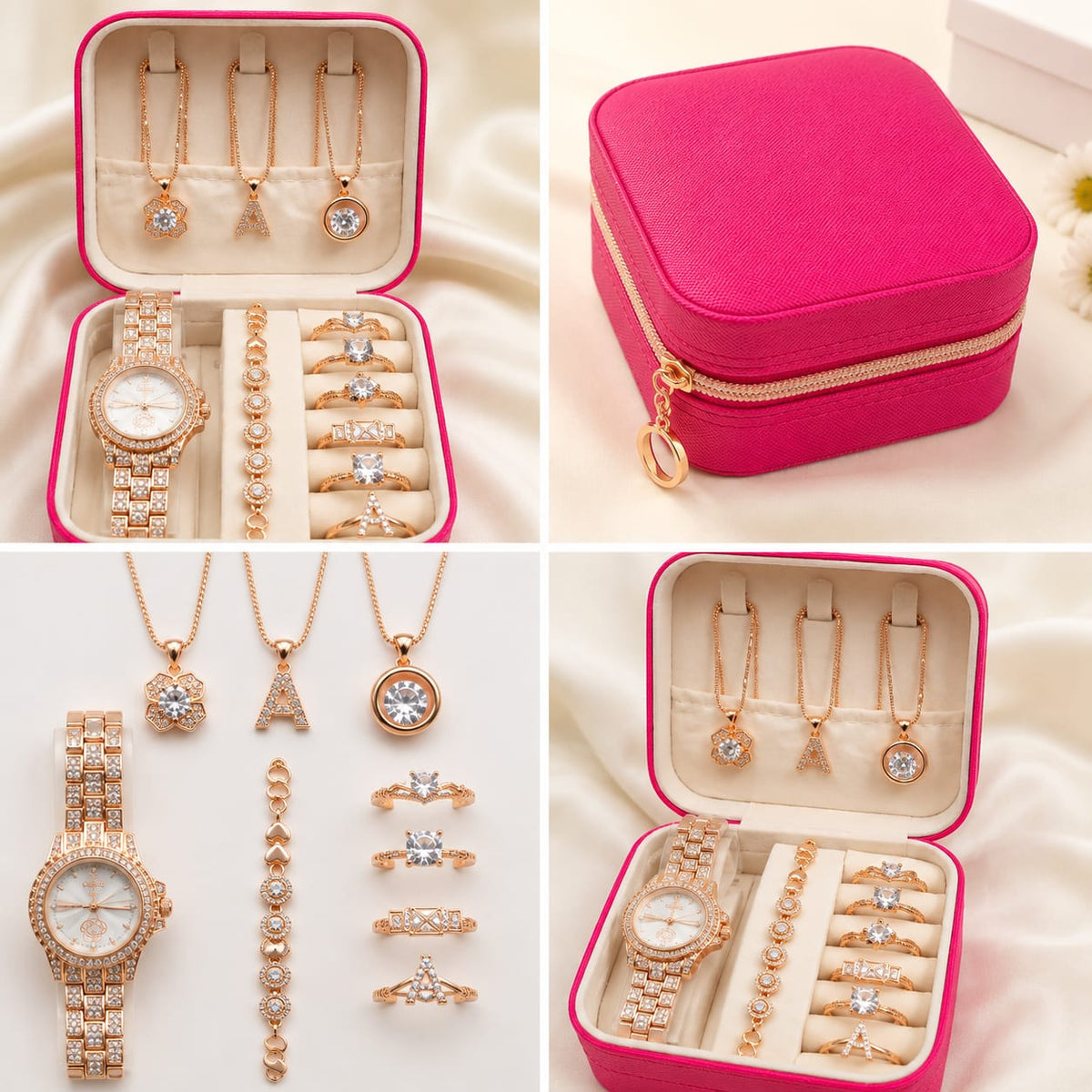 Luxury Crystal Letter A Jewelry Box
