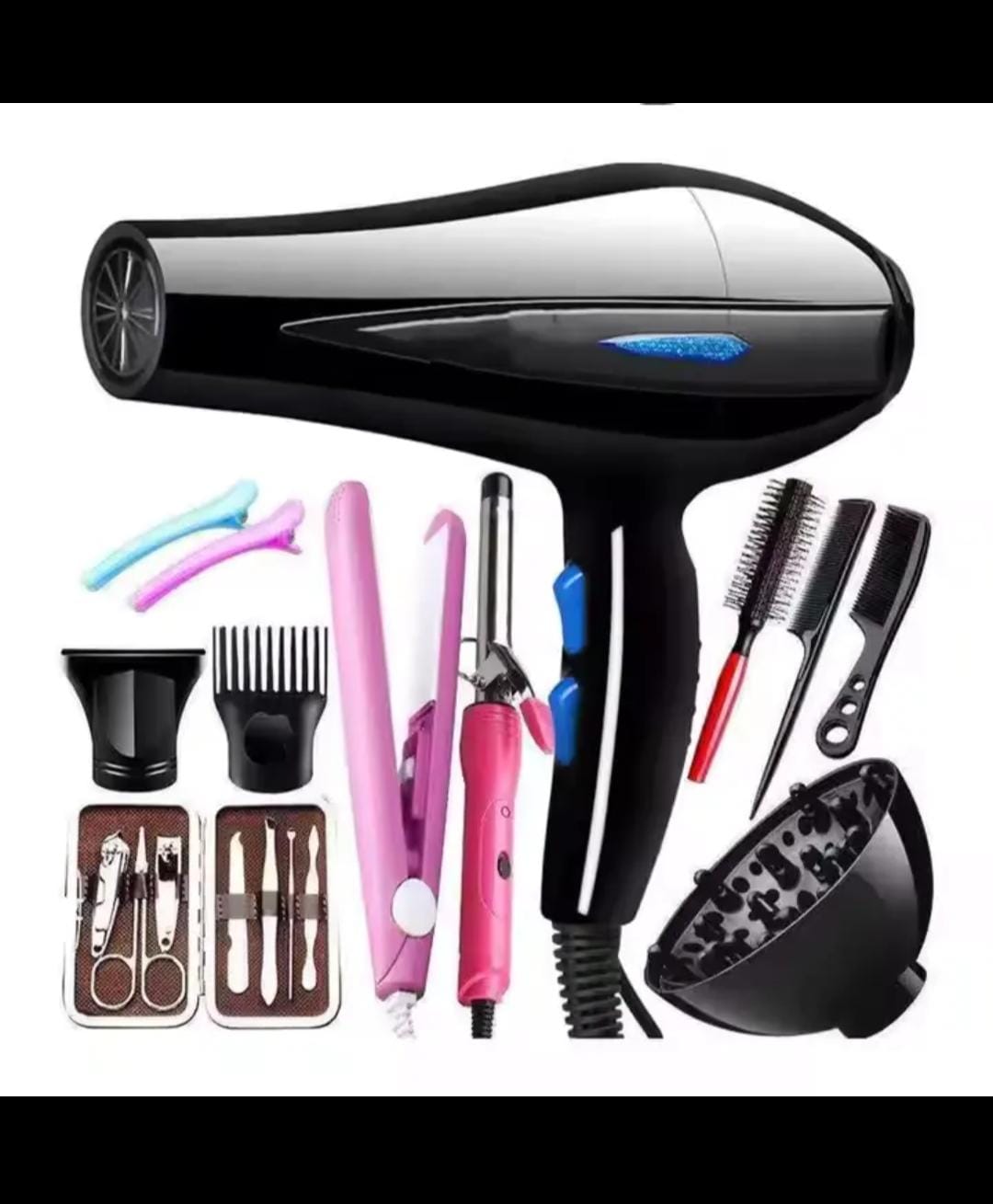 Hair Dryer Straightening Curling Mani Padi accessress