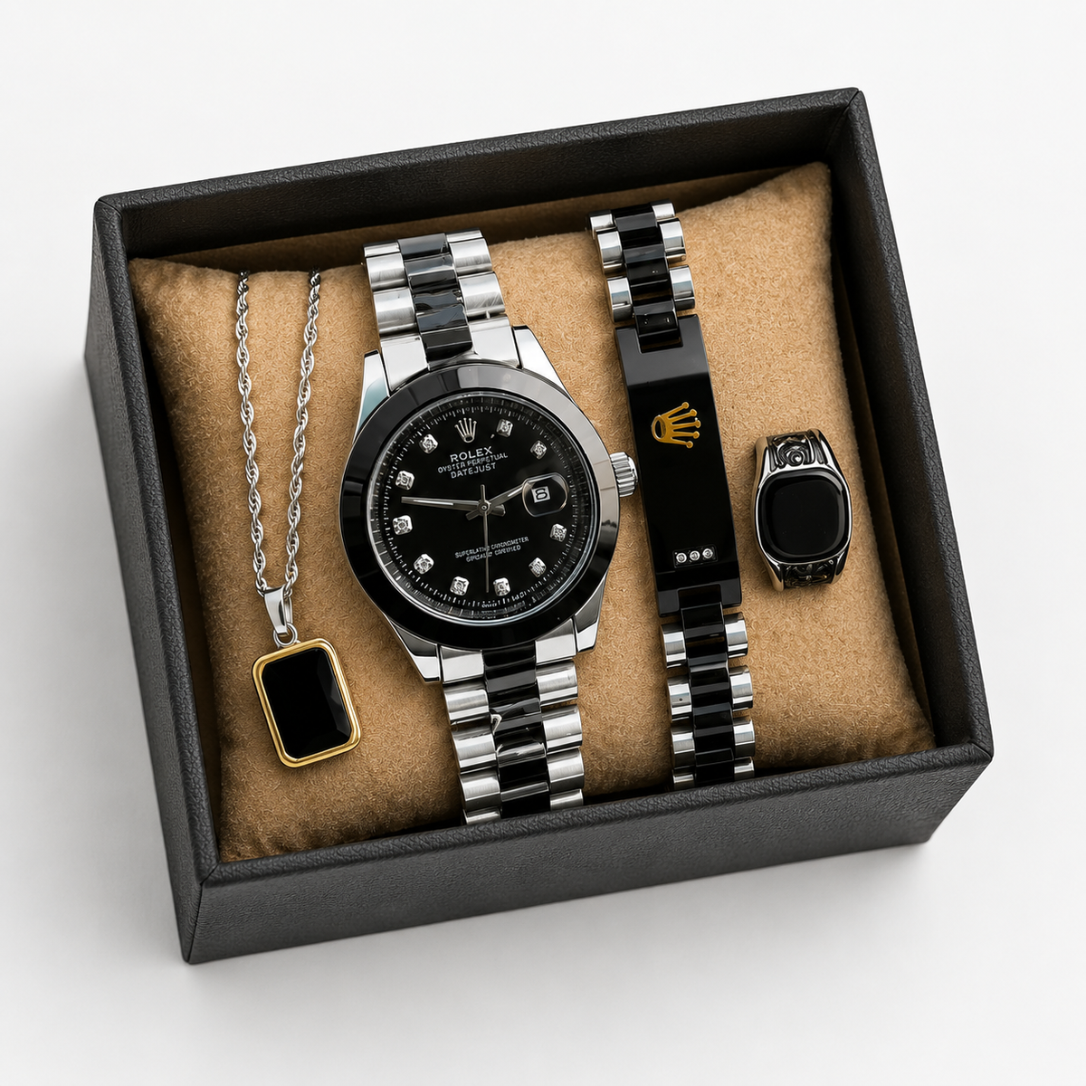 Luxury Watch Set – 4 Pcs Premium Gift Box