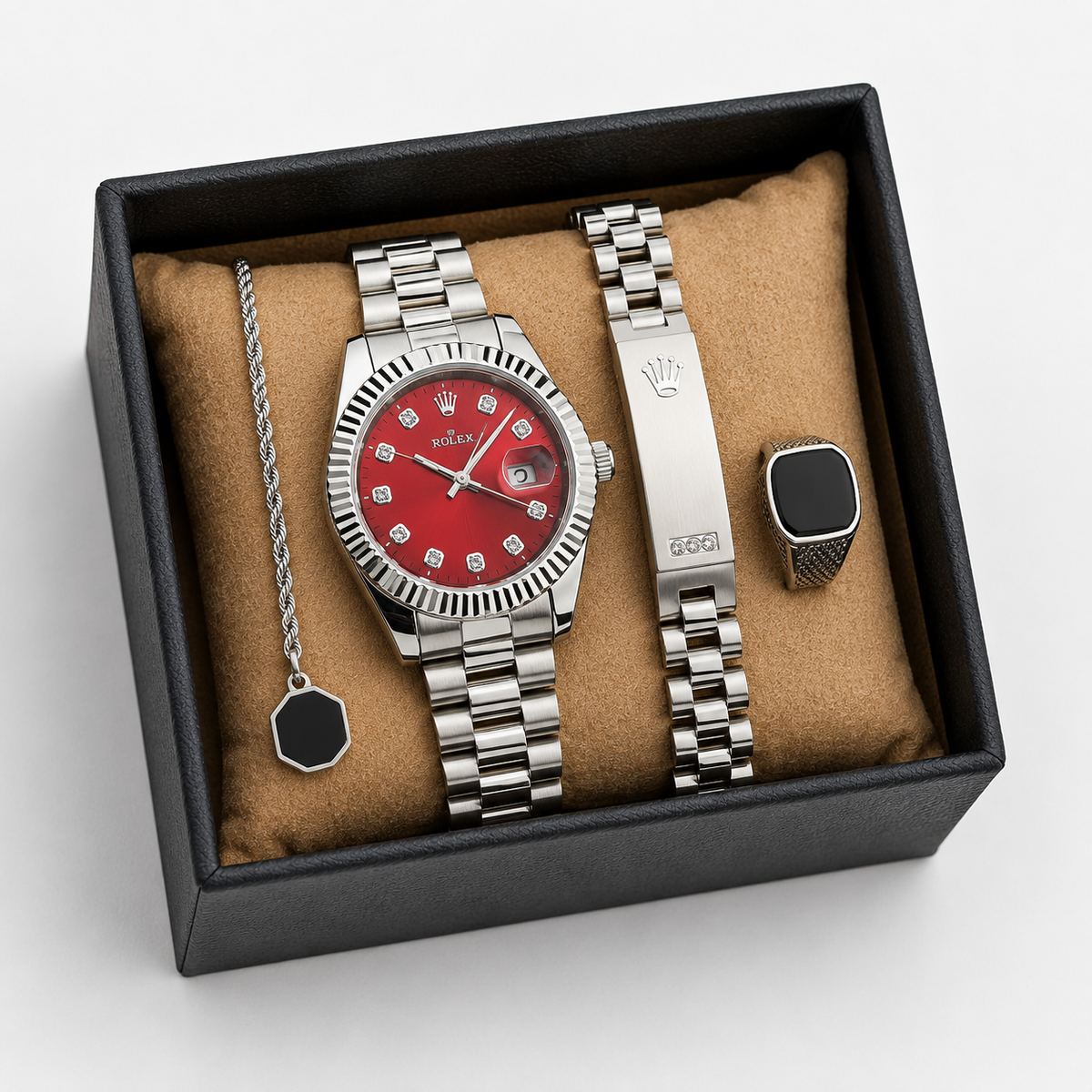 Luxury Watch Set – 4 Pcs Premium Gift Box