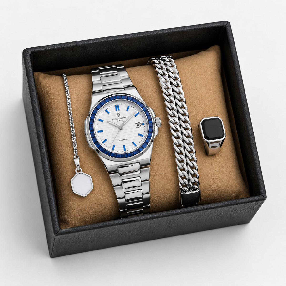 Luxury Watch Set – 4 Pcs Premium Gift Box